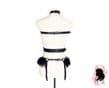 Black Vegan Leather O Ring and Corset Harness Set